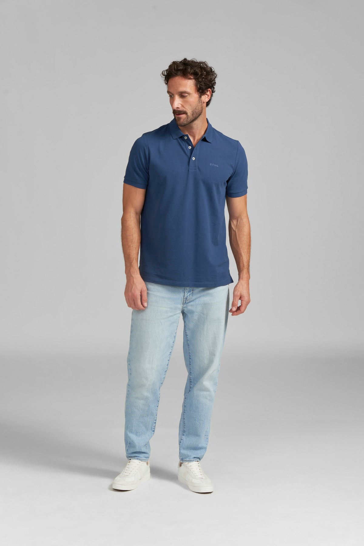 STIHL Poloshirt Gr. S BASIC BLUE