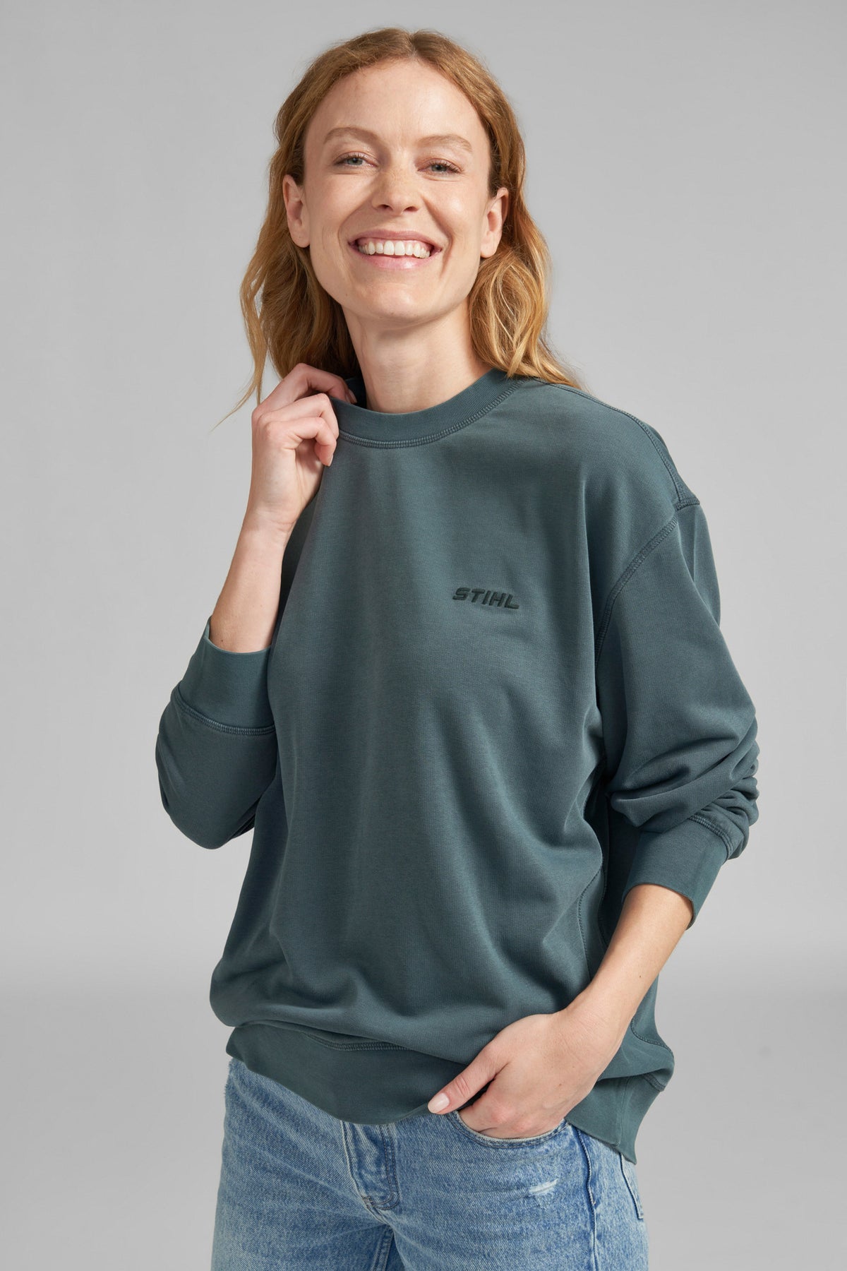 STIHL Sweatshirt Gr. XS PIGMENT DYE PETROL