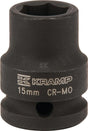 Kraftschraubereinsatz 1/2" 6-Kant 15 mm