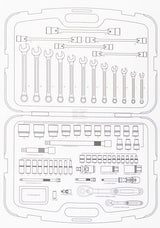Kombi-Steckschlüsselsatz 1/4" + 1/2" 96-teilig