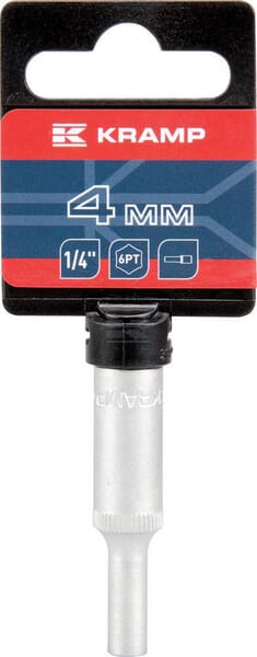 Steckschlüsseleinsatz lang 1/4" 6-Kant 4 mm