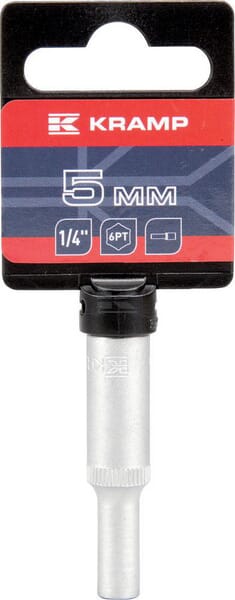 Steckschlüsseleinsatz lang 1/4" 6-Kant 5 mm