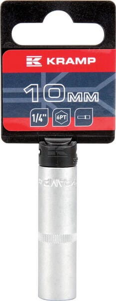 Steckschlüsseleinsatz lang 1/4" 6-Kant 10mm