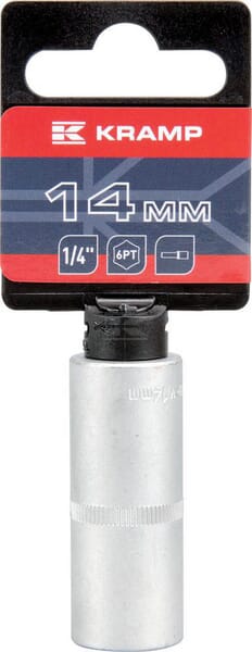 Steckschlüsseleinsatz lang 1/4" 6-Kant 14mm