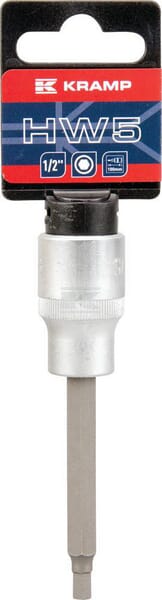 Schraubendrehereinsatz lang 1/2" Sechskant 5 mm