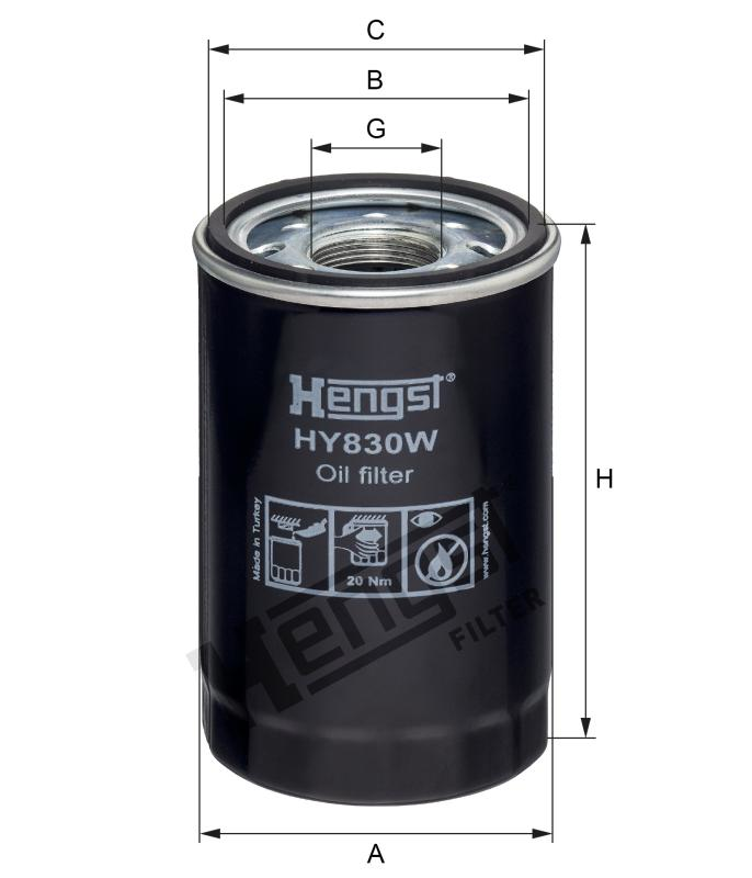HY830W Ölfilter SpinOn