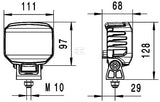 Arbeitsscheinwerfer, 12-24V, LED, 1850lm, Rechteckig