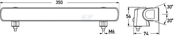 Arbeitsscheinwerfer, 12-24V, LED, 2200lm, Rechteckig