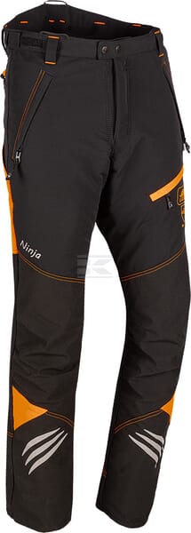 Kettensägenhose, S schwarz/orange, Ninja
