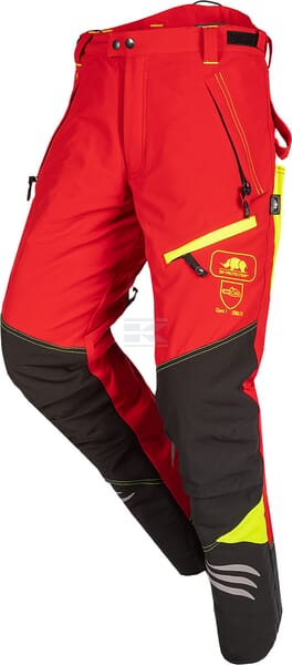Kettensägenhose, L rot/gelb, Ninja
