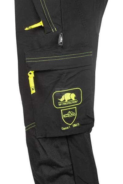 Schnittschutzhose wasserabweisend , 3XL , Hi-Vis , schwarz, SIP
