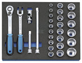 Steckschlüsselsatz 1/2" in 2/4 CT Werkzeugmodul, 29-teilig