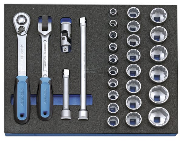 Steckschlüsselsatz 1/2" in 2/4 CT Werkzeugmodul, 29-teilig