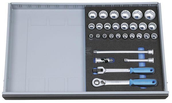 Steckschlüsselsatz 1/2" in 2/4 CT Werkzeugmodul, 29-teilig