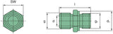 21 025 15 101 Doppelnippel 1-12UNF / M 24x1,5
