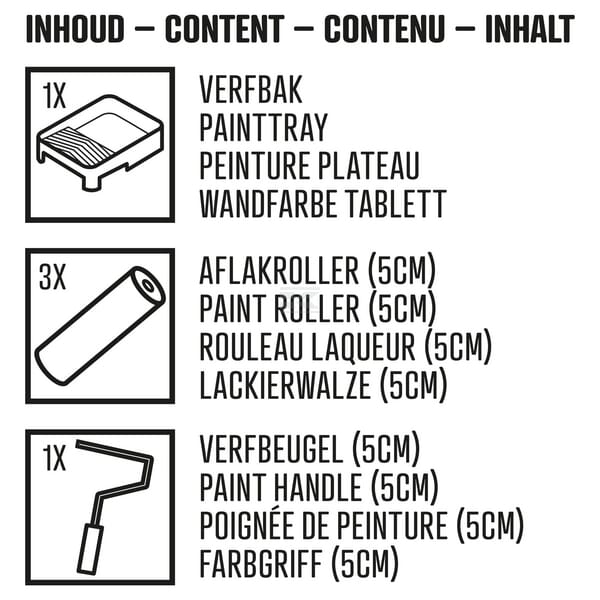 Farbset Tablettroller, III Stern, Schaumstoff F gerade 5cm, 5Stk