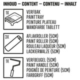 Farbset Tablettroller, III Stern, Schaumstoff F gerade 5cm, 5Stk