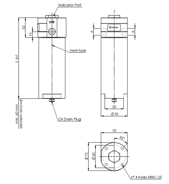 FH700D102000B0NF3DS000S0 Leitungsfiltergehäuse (Druckfilter)