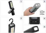 Inspektionslampe, COB-LED, lichtstrom 150;280lm, Wiederaufladbarer Akku