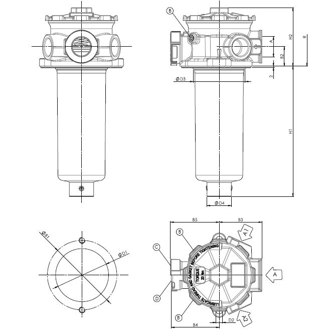 FR62R104G10BBB4001MPB Leitungsfilter (Rücklauffilter)