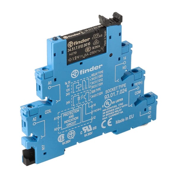 Relais-Schnittstelle Mod. (EMR)Schraube.6,2mm.1CO 6A/12V DC sens/AgNi