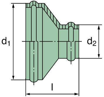 39 000 25 253 Reduzierstutzen St gerade 132/110mm