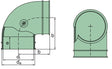 39 600 25 999 Krümmer 90°, ID=110mm x 89mm (TPE)