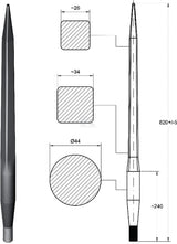 Frontladerzinken M28x820mm