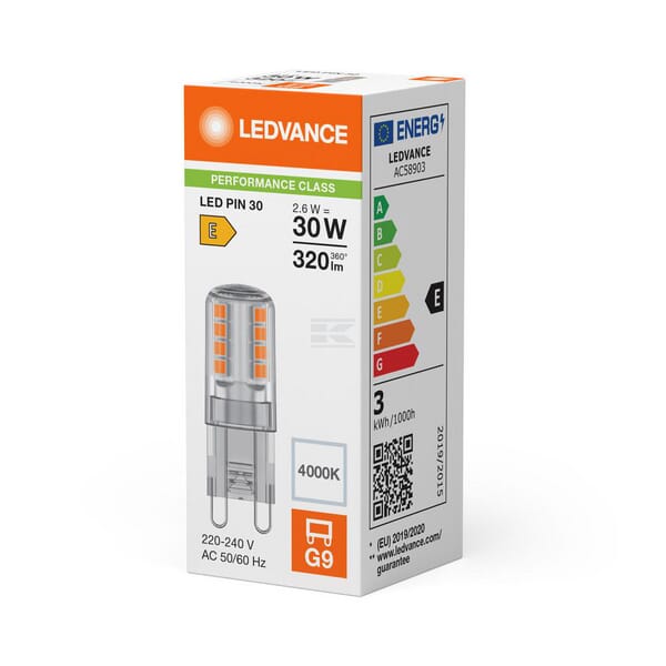 LED PIN30 2.6W 840 CL G9 P LEDV 