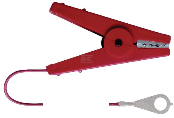Zaunkabel m. Klemme rot M8-Öse