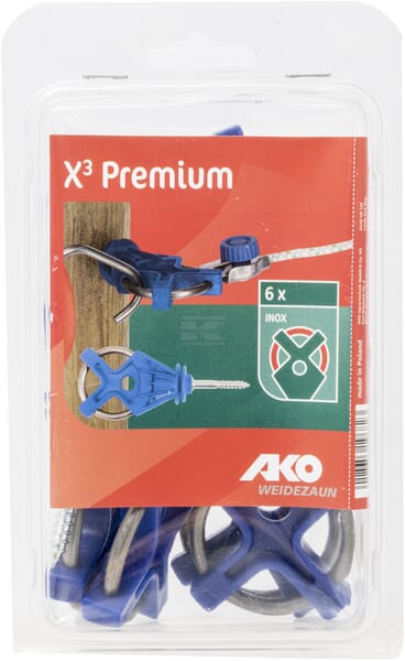 Zaunisolator X³ blau rostfrei (6x)