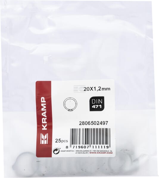 Sicherungsring außen 20x1,2mm DIN471 Stahl Kramp