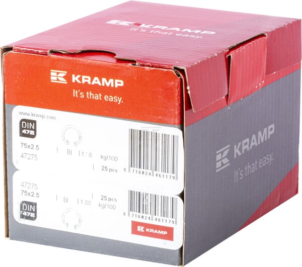 Sicherungsring innen 75x2,5mm DIN472 Stahl Kramp