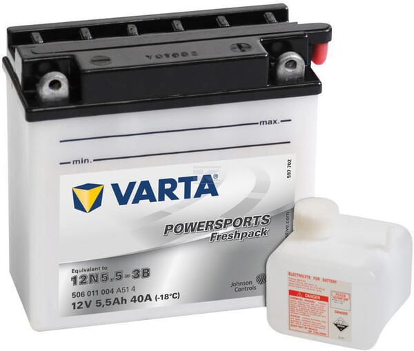 VARTA, Starterbatterie, 12V, 5.5Ah, 55A, 136 x 61 x 131mm Powersports Freshpack