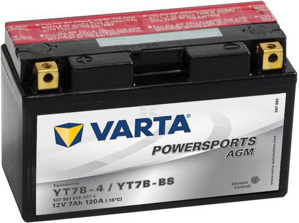 VARTA, Starterbatterie, 12V, 7Ah, 120A, 150 x 66 x 94mm Powersports AGM