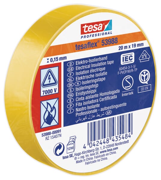 Isolierband, gelb, 20 m x 19 mm TesaFLEX®