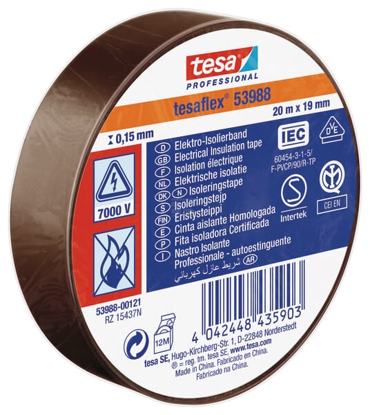 Isolierband, braun, 20 m x 19 mm TesaFLEX®