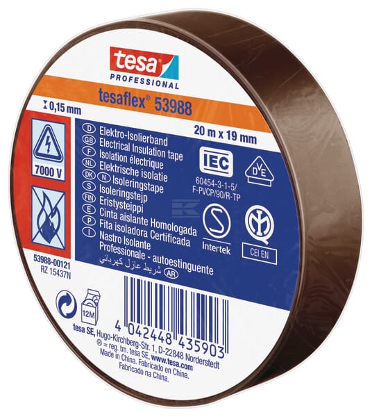 Isolierband, braun, 20 m x 19 mm TesaFLEX®