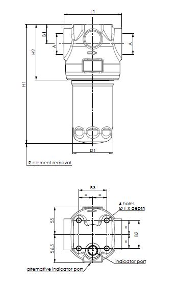 FH100D135000BB5D0S000S0 Leitungsfiltergehäuse (Druckfilter)
