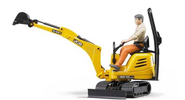 JCB Mikrobagger mit Arbeiter