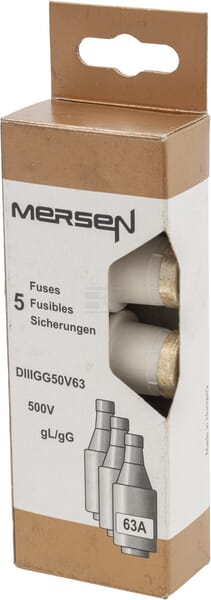 Sicherung, 63A,  Orange, 50mm, 5Stk.