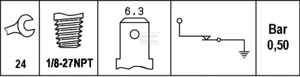 Öldruckschalter, 1-polig, 1/8" 27-NPT, Öffner