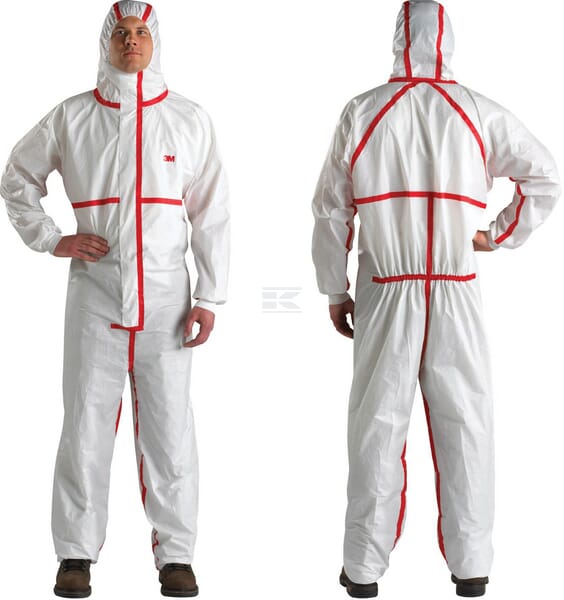 Einwegoveralls, Erwachsener, Gr. XL UK:42 , weiß rot , by 3M