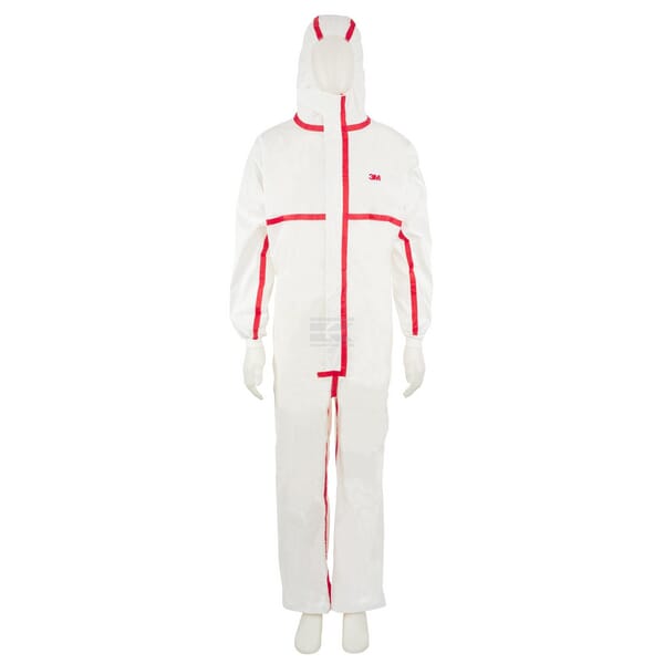 Einwegoveralls, Erwachsener, Gr. XL UK:42 , weiß rot , by 3M