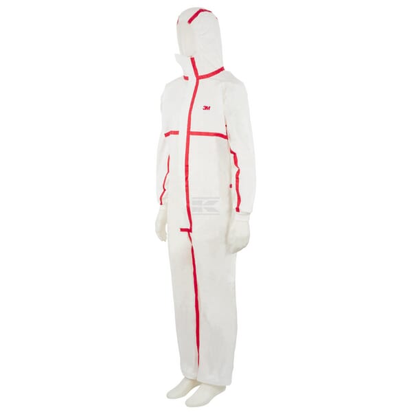 Einwegoveralls, Erwachsener, Gr. XL UK:42 , weiß rot , by 3M