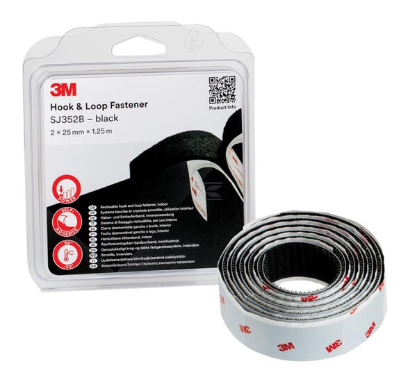 SJ352Bbk Klettband 25 mm x 1,25 m IPC