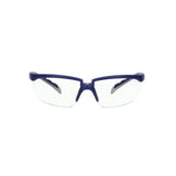Schutzbrille Solus 2000, blau/graue Bügel, beschlagfrei/kratzfest, durchsichtiges Glas