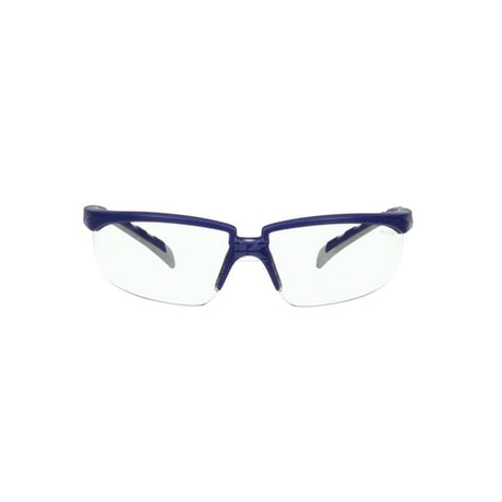 Schutzbrille Solus 2000, blau/graue Bügel, beschlagfrei/kratzfest, durchsichtiges Glas
