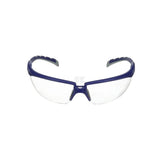 Schutzbrille Solus 2000, blau/graue Bügel, beschlagfrei/kratzfest, durchsichtiges Glas