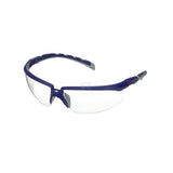 Schutzbrille Solus 2000, blau/graue Bügel, beschlagfrei/kratzfest, durchsichtiges Glas